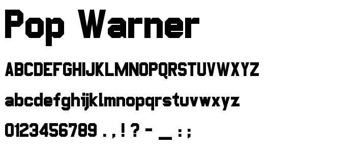 Pop Warner font